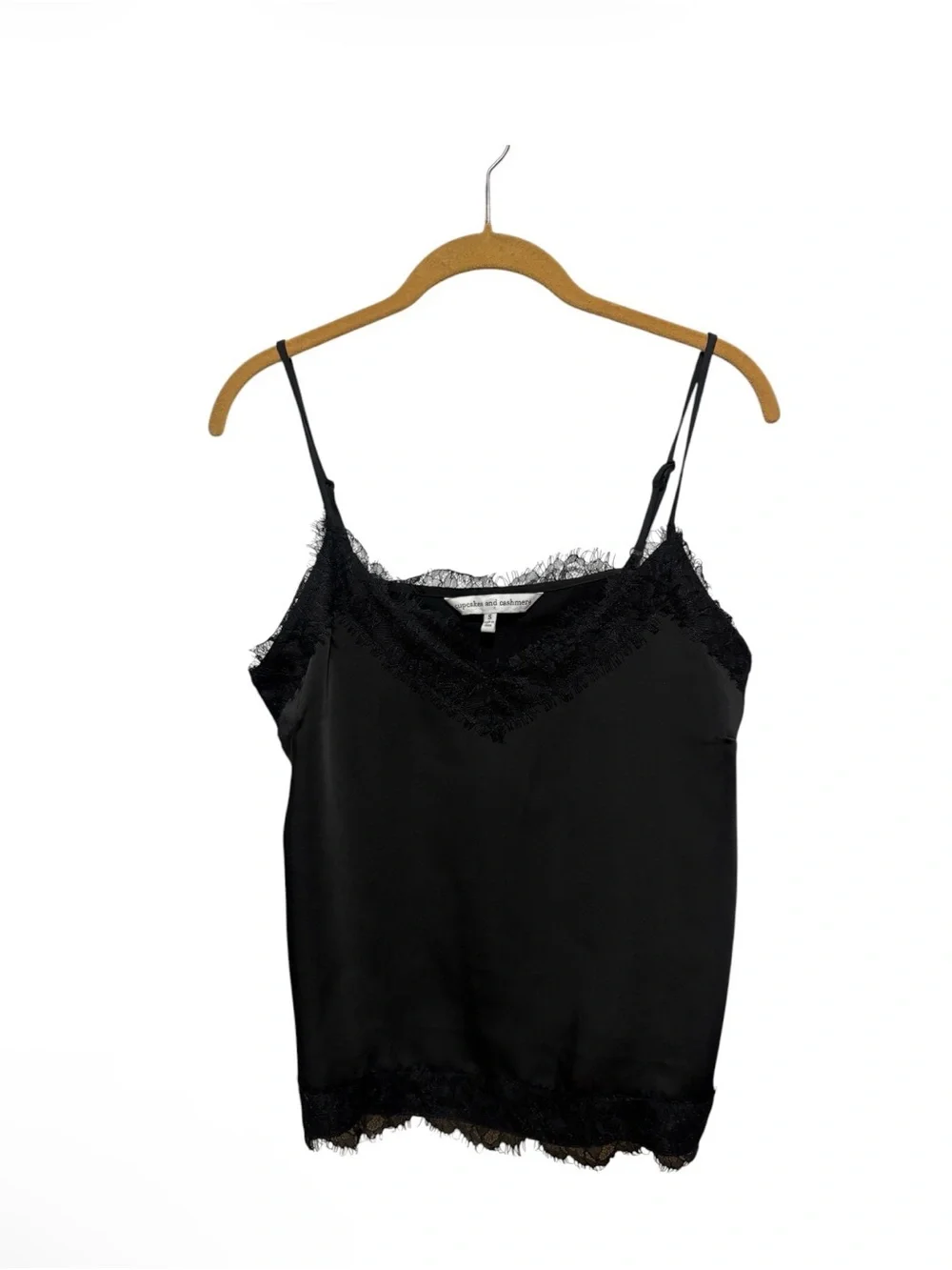 cupcakes and cashmere Savannah Heavy Satin Eyelash Lace Camisole